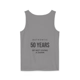 Load image into Gallery viewer, Sarcasm University Tank Top — “Authentic 50 Years of Not Giving a Damn”
