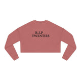 Load image into Gallery viewer, Cropped Sweatshirt — "R.I.P. Twenties" Retro Cropped Crewneck for Millennials &amp; Gen Z (Graduation/Birthday Gift)
