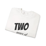 Load image into Gallery viewer, Crewneck Sweatshirt — “TWO years of awesomeness” Sweet Dreams Anniversary Design