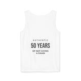 Load image into Gallery viewer, Sarcasm University Tank Top — “Authentic 50 Years of Not Giving a Damn”