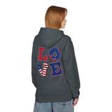 Load image into Gallery viewer, Patriotic LOVE Hoodie — American Flag &amp; Donut Graphic Pullover