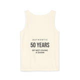 Load image into Gallery viewer, Sarcasm University Tank Top — “Authentic 50 Years of Not Giving a Damn”