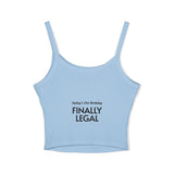 Load image into Gallery viewer, Cruisin' My Way Into 60 Women's Tank Top — Finally Legal 21st Birthday Spaghetti Strap Crop
