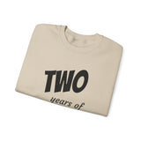 Load image into Gallery viewer, Crewneck Sweatshirt — “TWO years of awesomeness” Sweet Dreams Anniversary Design