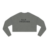 Load image into Gallery viewer, Cropped Sweatshirt — "R.I.P. Twenties" Retro Cropped Crewneck for Millennials &amp; Gen Z (Graduation/Birthday Gift)