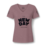 Load image into Gallery viewer, It's a New Day V-Neck Tee — Women's Positive Morning Graphic Shirt