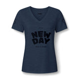 Load image into Gallery viewer, It's a New Day V-Neck Tee — Women's Positive Morning Graphic Shirt