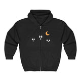Load image into Gallery viewer, Ghost Spirits &amp; Cherry Zip Hoodie — Cute Spooky Moon Graphic Zip-Up