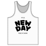 Load image into Gallery viewer, New Day "Rise N' Shine" Tank Top — Positive Morning Graphic