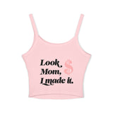 Load image into Gallery viewer, Mama of the Birthday Dude Spaghetti Tank — 'Look Mom I Made It' Women's Birthday Crop