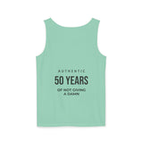 Load image into Gallery viewer, Sarcasm University Tank Top — “Authentic 50 Years of Not Giving a Damn”
