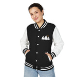 Load image into Gallery viewer, Ghost Trio Letterman Jacket — Cute Halloween Varsity Jacket