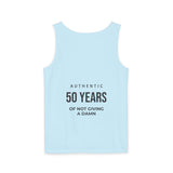 Load image into Gallery viewer, Sarcasm University Tank Top — “Authentic 50 Years of Not Giving a Damn”