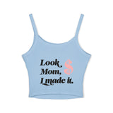 Load image into Gallery viewer, Mama of the Birthday Dude Spaghetti Tank — 'Look Mom I Made It' Women's Birthday Crop
