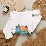Load image into Gallery viewer, Earth Mascot Crewneck Sweatshirt — Cute Floral Globe Graphic