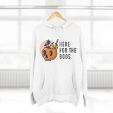 Load image into Gallery viewer, Halloween 'Here for the Boos' Hoodie — Cute Pumpkin Skull Drink Design