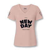 Load image into Gallery viewer, It's a New Day V-Neck Tee — Women's Positive Morning Graphic Shirt