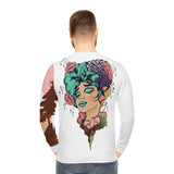 Load image into Gallery viewer, Bed Wine &amp; Blue Graphic Sweatshirt — Floral Art Crewneck for Wine Lovers