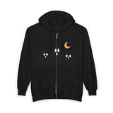 Load image into Gallery viewer, Ghost Spirits &amp; Cherry Zip Hoodie — Cute Spooky Moon Graphic Zip-Up