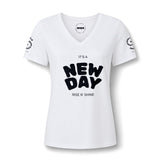 Load image into Gallery viewer, It's a New Day V-Neck Tee — Women's Positive Morning Graphic Shirt