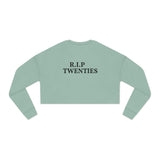 Load image into Gallery viewer, Cropped Sweatshirt — "R.I.P. Twenties" Retro Cropped Crewneck for Millennials &amp; Gen Z (Graduation/Birthday Gift)
