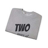 Load image into Gallery viewer, Crewneck Sweatshirt — “TWO years of awesomeness” Sweet Dreams Anniversary Design